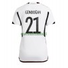 Maillot de Supporter Allemagne Ilkay Gundogan 21 Domicile Coupe du Monde 2022 Pour Femme